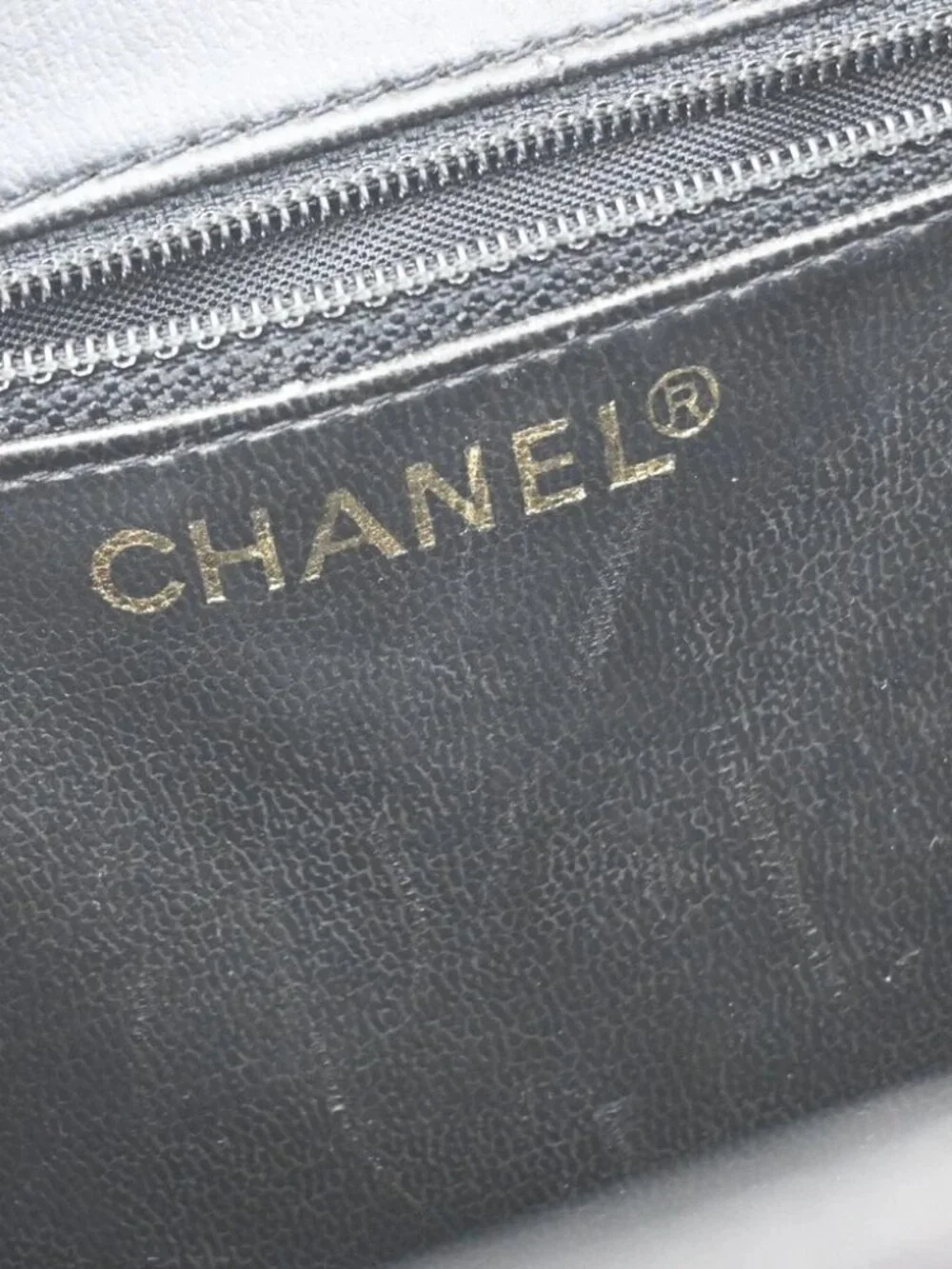 CHANEL CC Logo 2Way Vanity Bag Box Grained Calfskin Leather BK Vintage
